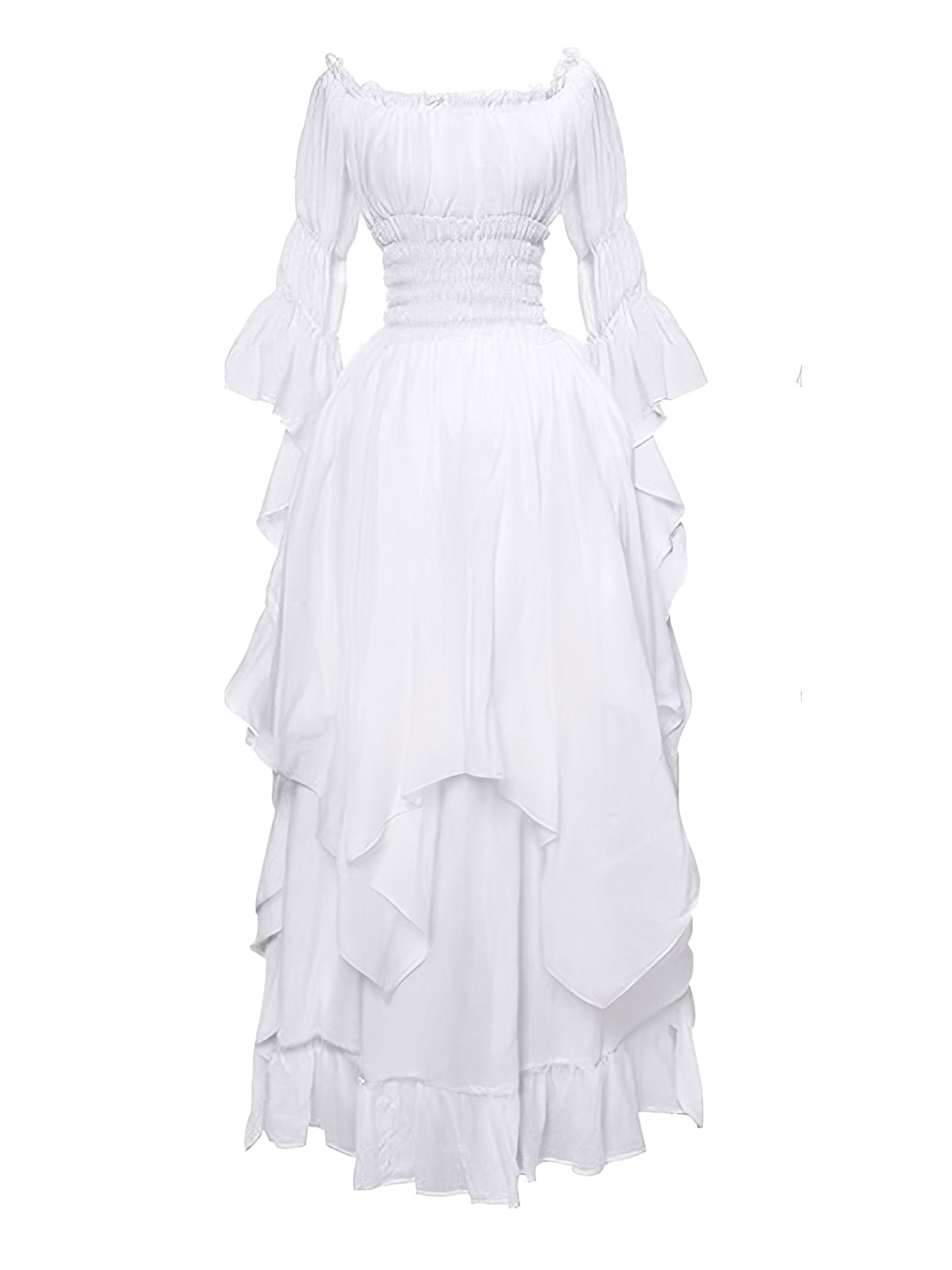 1980s Gothic Bell Sleeve Irregular Hem Dress