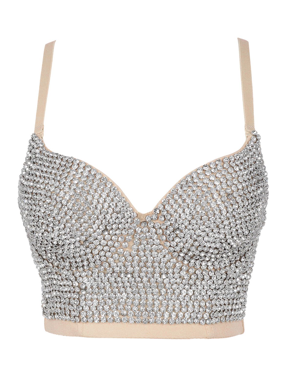 1970s Steampunk Rhinestone Studded Camisole