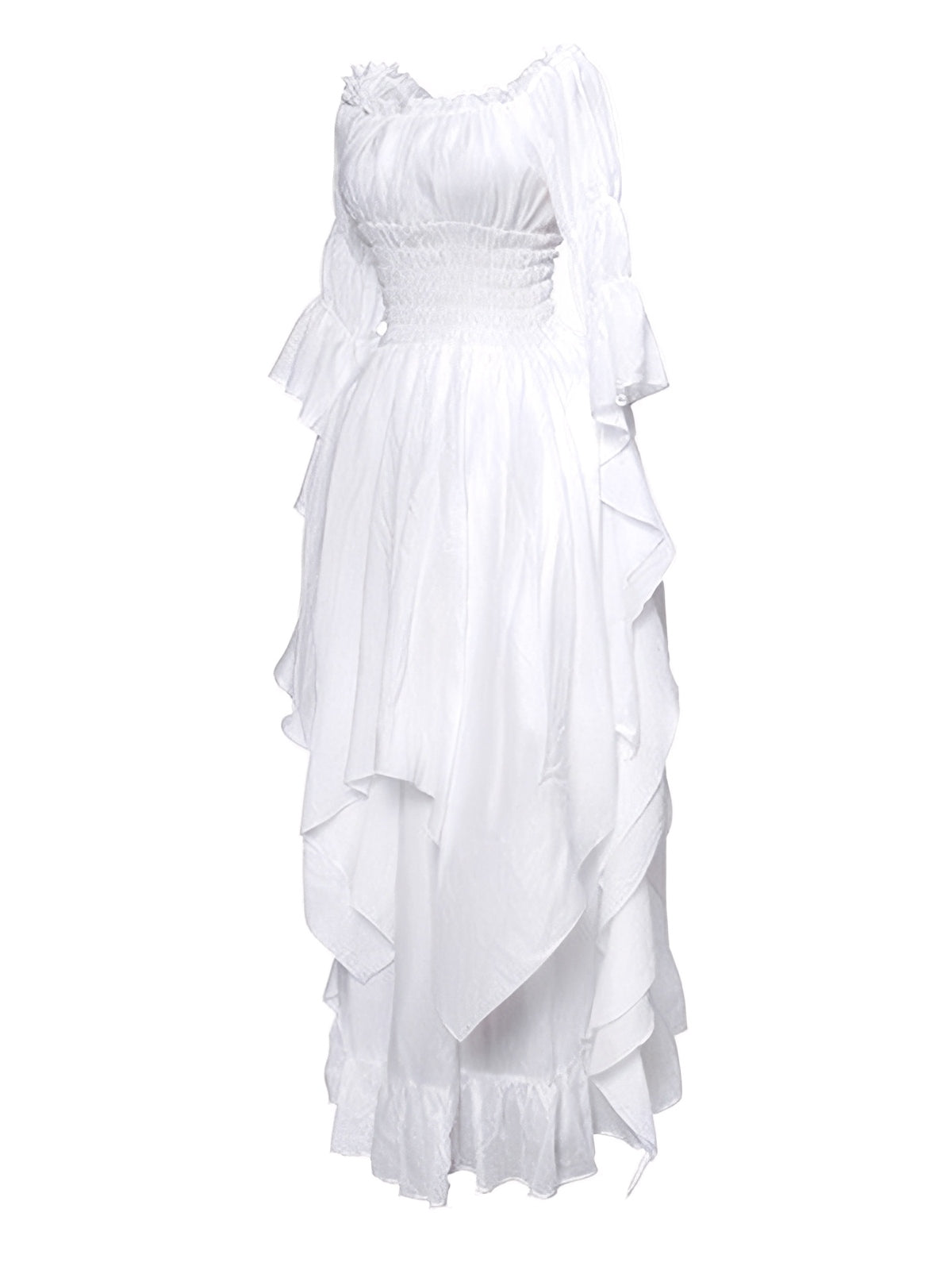 1980s Gothic Bell Sleeve Irregular Hem Dress