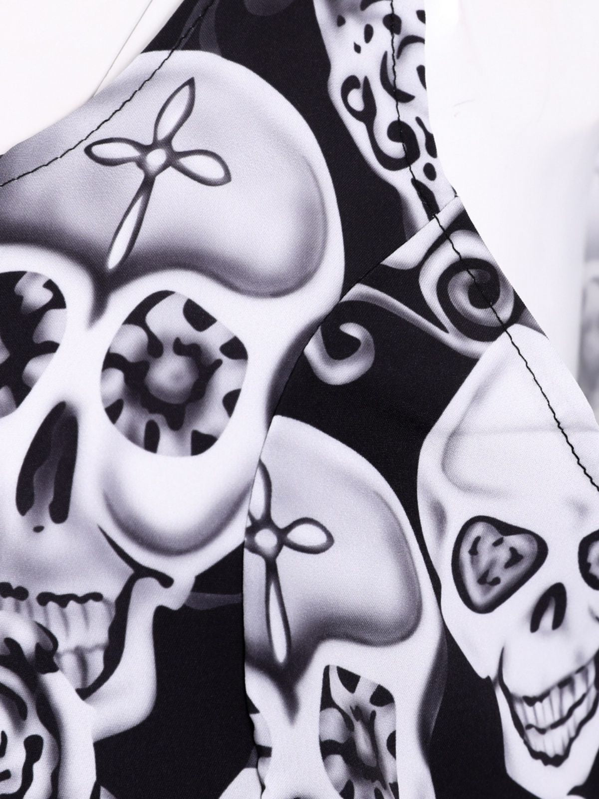 1950s Halloween Skull Sleeveless Swing Dress