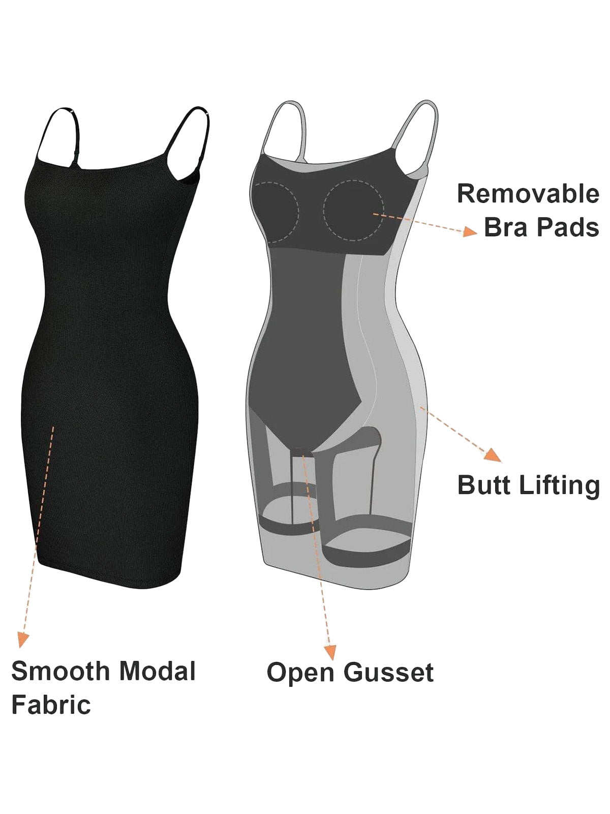 1980s Stretchy Bodycon Dress with Built-In Shapewear
