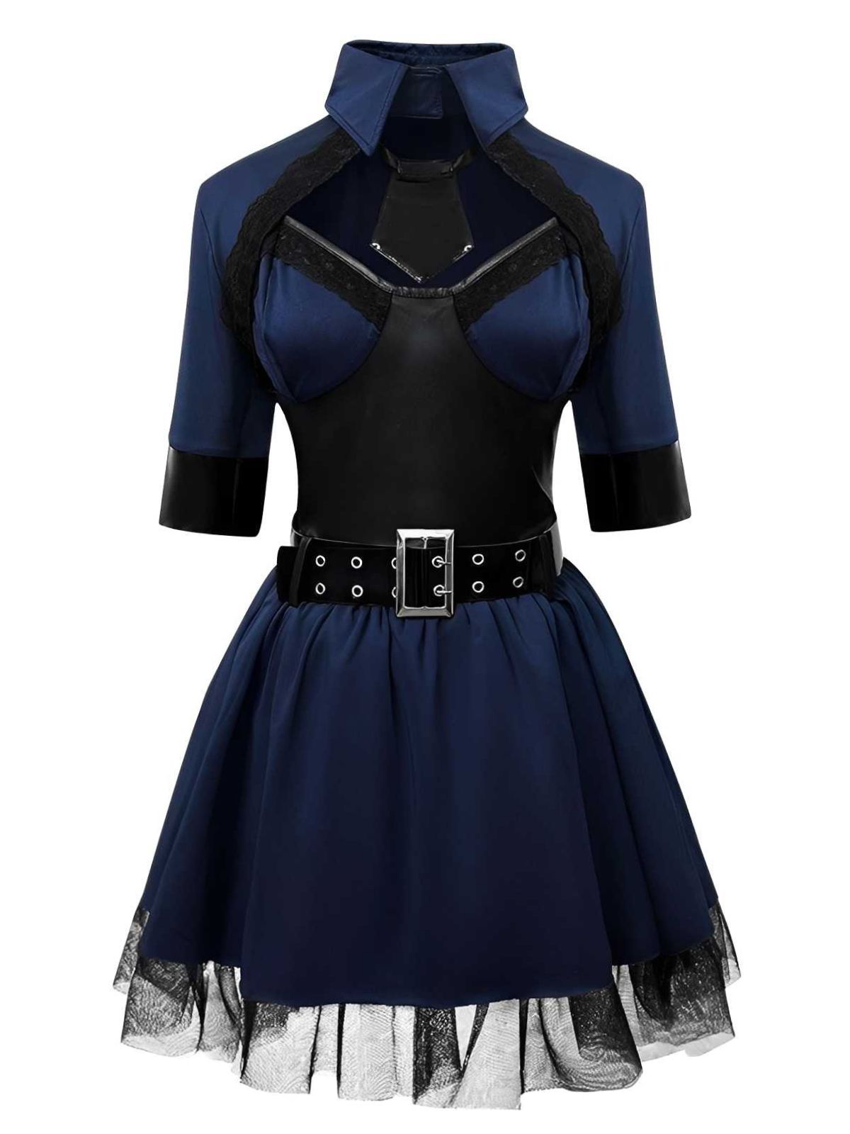 Dark Blue 1960s Police Halloween Cosplay Dress