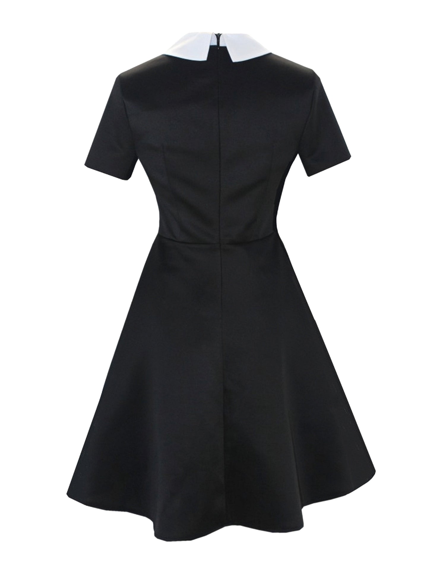 Black & White 1940s Shirt Collar Wednesday's Dress