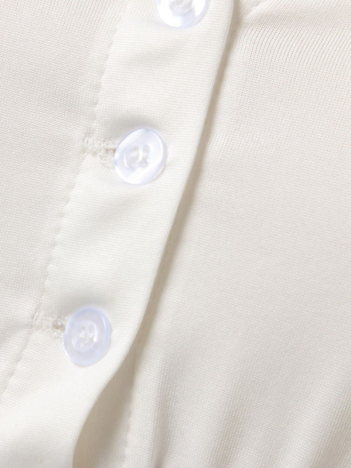 White 1950s Solid Ruched Square Neck Puff Crop Blouse
