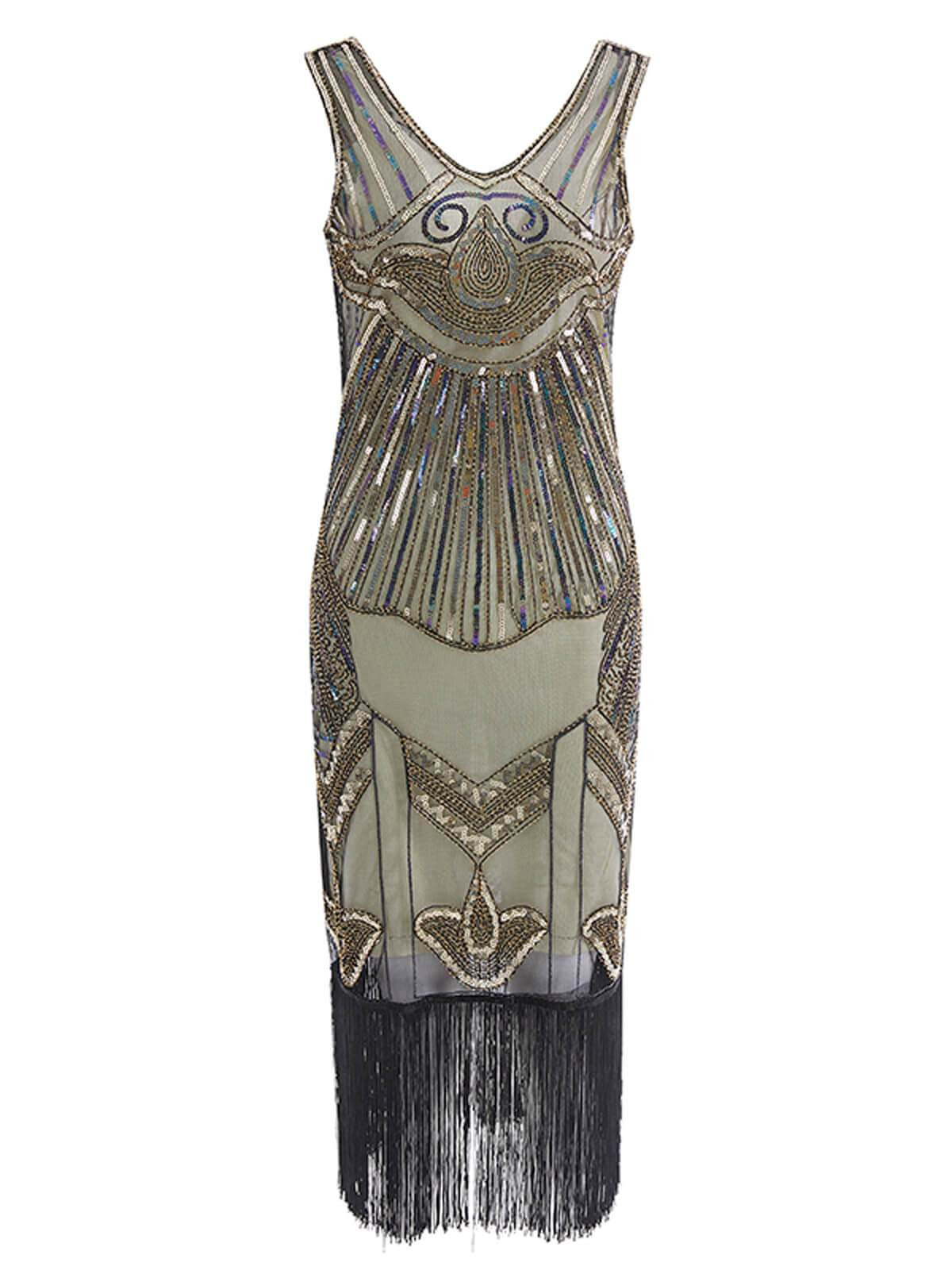 1920s Sequin Flapper Gatsby Dress