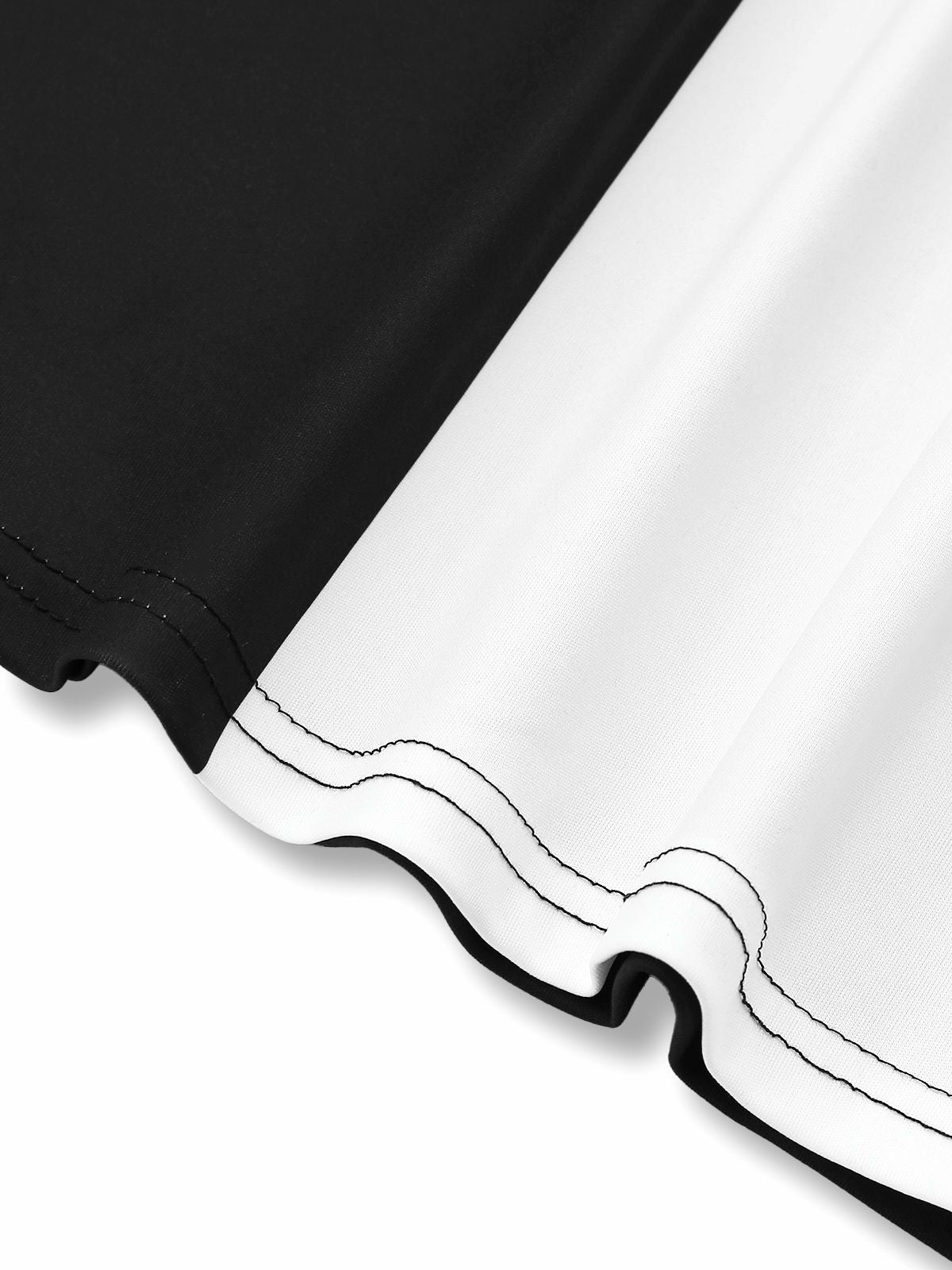 Black 1960s Colorblock Sleeveless Pencil Dress