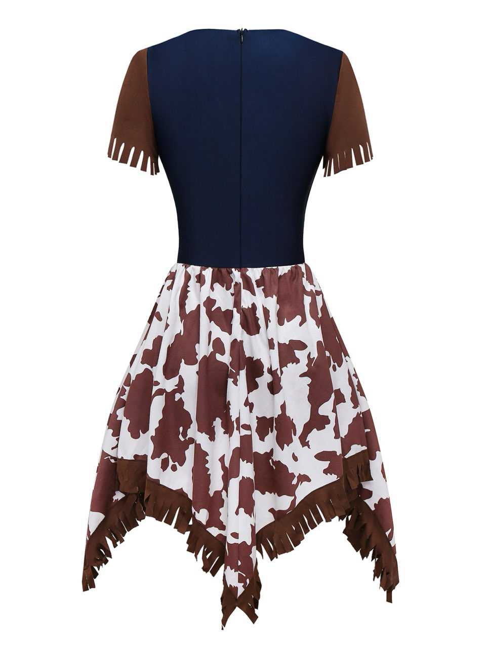 1940s Western Cowgirl Costume Dress With Whip
