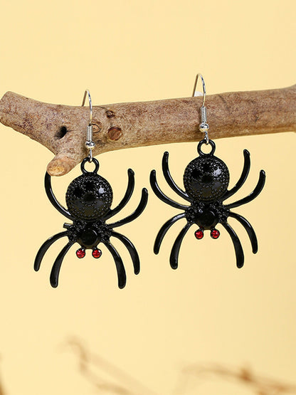 Black Halloween Spooky Spider Earrings