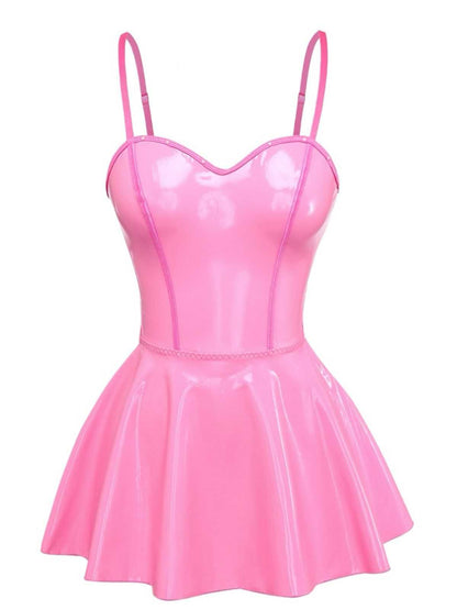 1980s Bunny Costume Latex Dress With Ears Headband