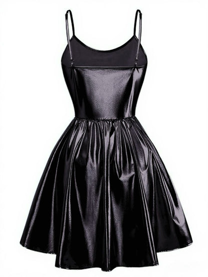 1980s Metallic Spaghetti Strap Party Dress