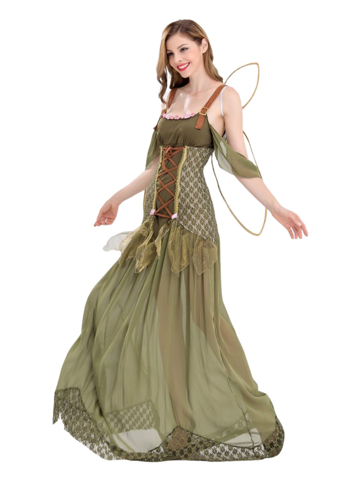 1970s Angle Flower Fairy Costume Dress With Wings