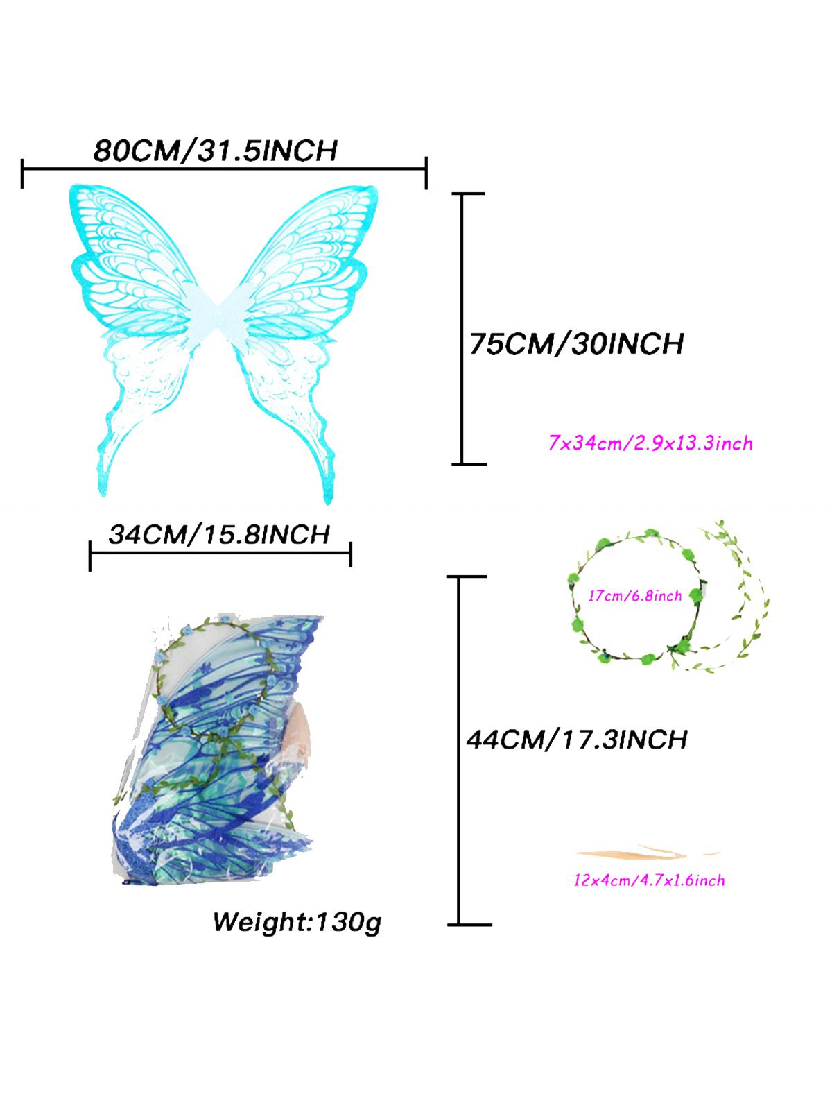 Halloween Magical Fairy Wings Costume Set