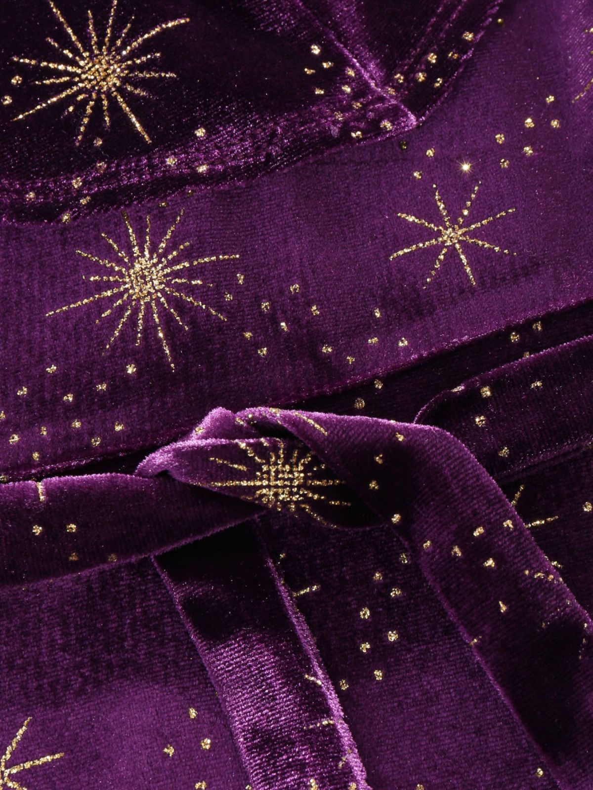 [Pre-Sale] Purple 1940s Velvet V-Neck Star Ruffle Dress