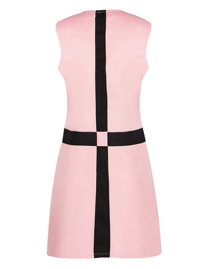 Pink 1960s The Queen’s Gambit Costume Sleeveless Dress