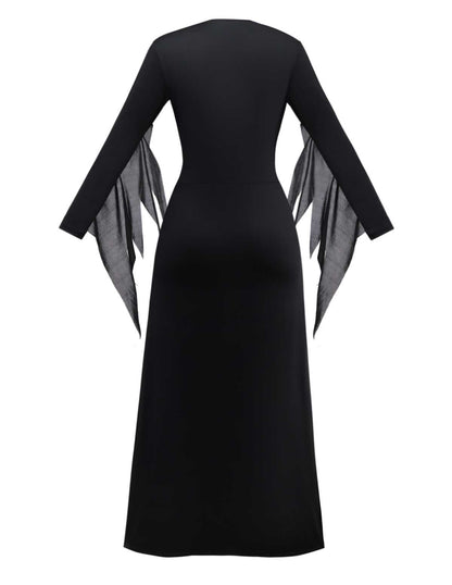 1970s Lace-Up Gothic Witch Costume Dress Set