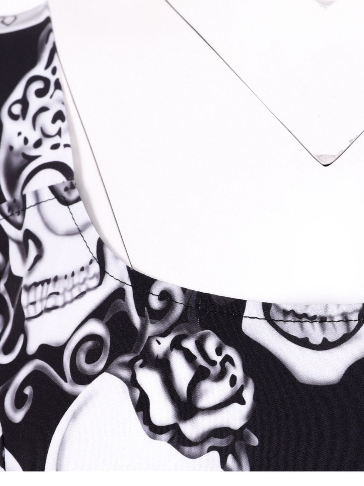 1950s Halloween Skull Sleeveless Swing Dress