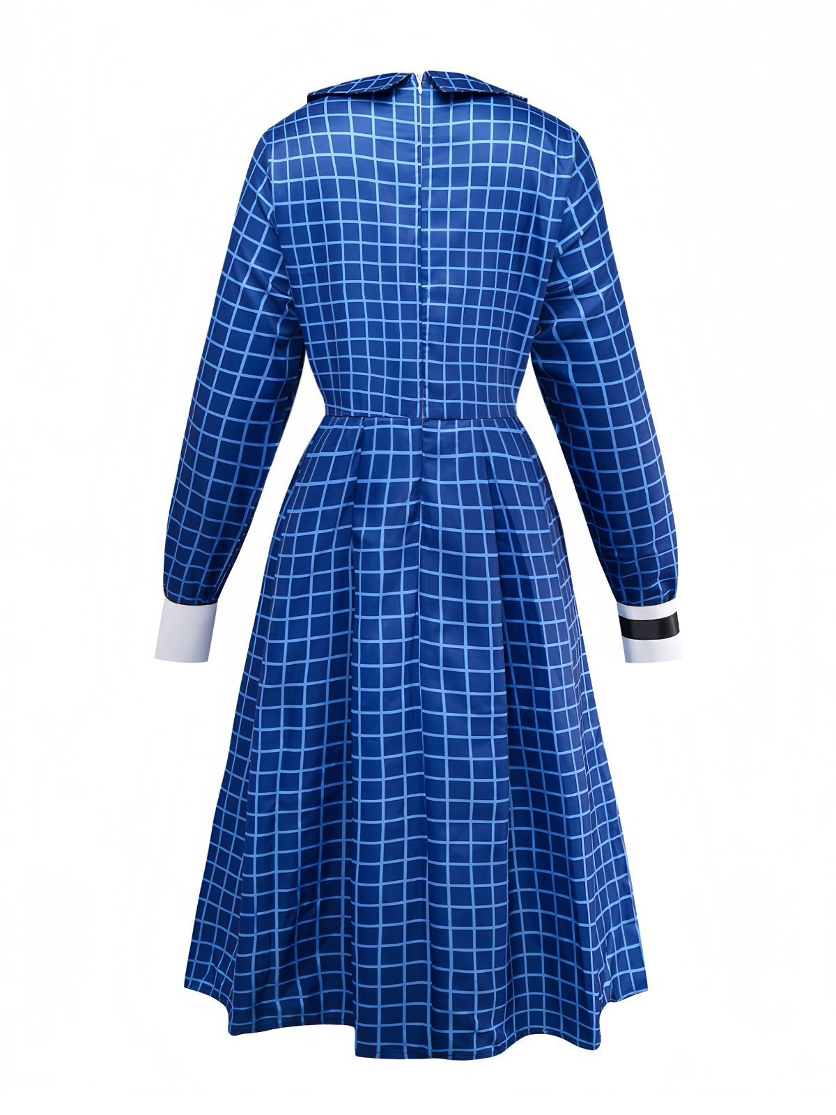Blue 1940s Plaid Orphan Esther Dress