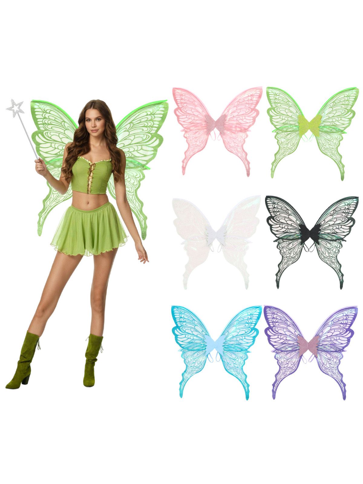 Halloween Magical Fairy Wings Costume Set