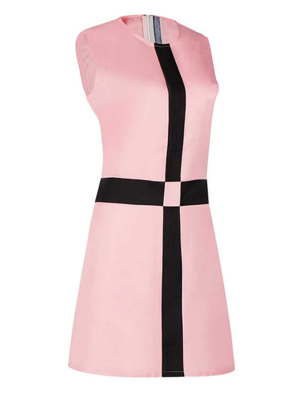 Pink 1960s The Queen’s Gambit Costume Sleeveless Dress