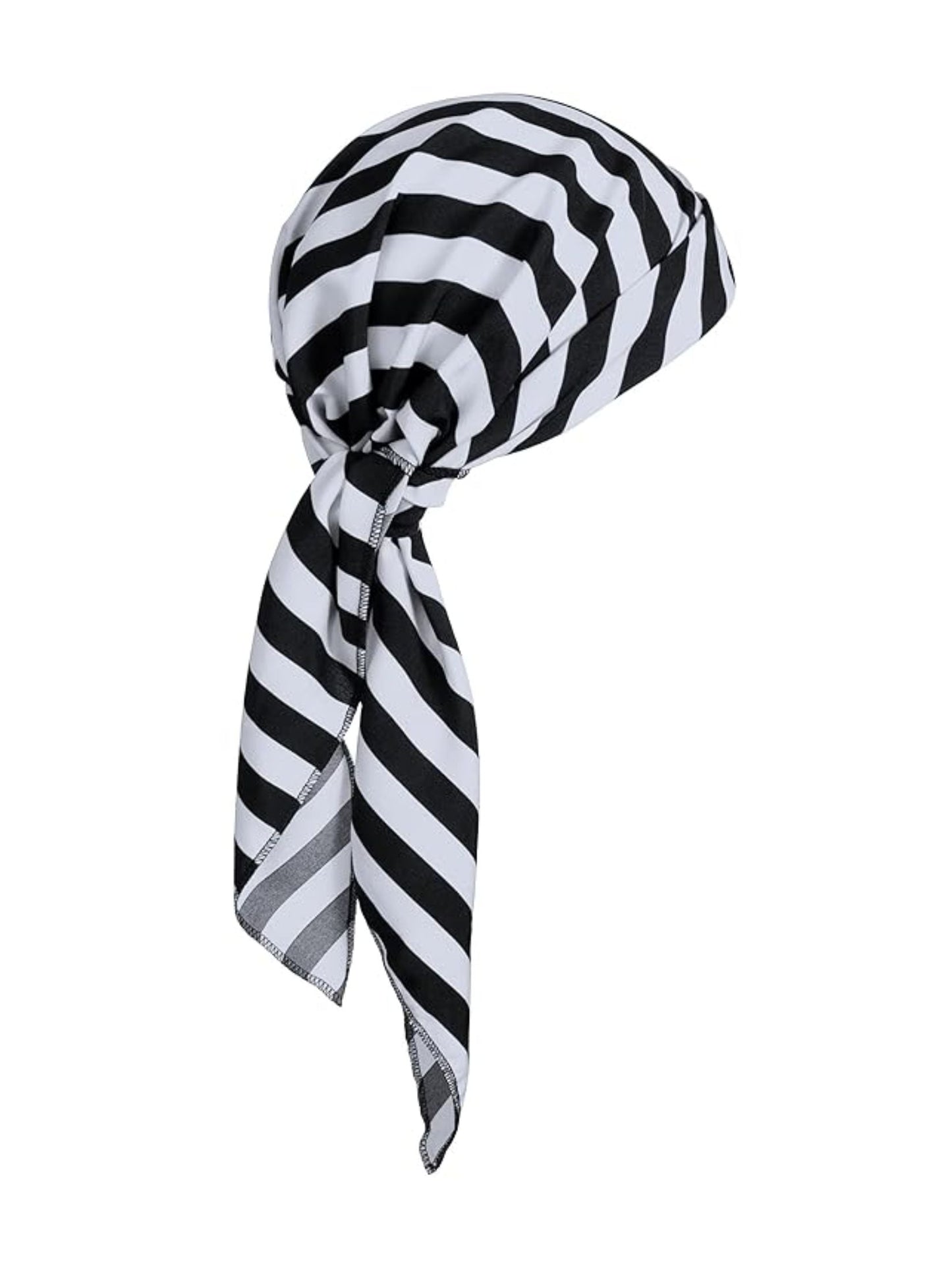 Black&White 1960s Striped Skirt With Headscarf