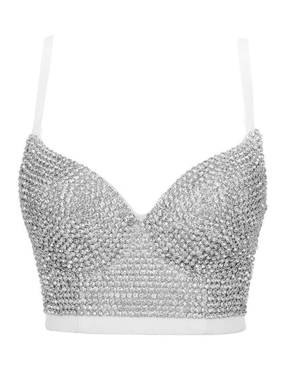 1970s Steampunk Rhinestone Studded Camisole