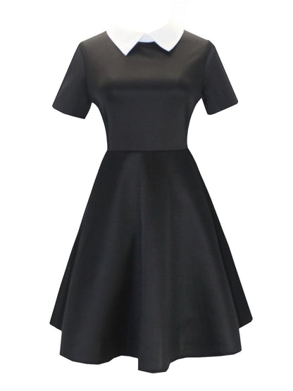 Black & White 1940s Shirt Collar Wednesday's Dress