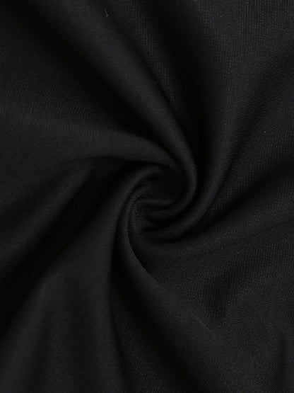 Black 1930s Sequined Belt Deep V-Neck Jumpsuit