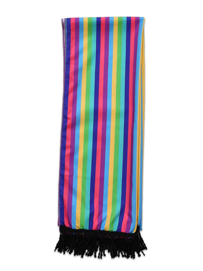 1970s Rainbow Halloween Print Vampire Bride Dress