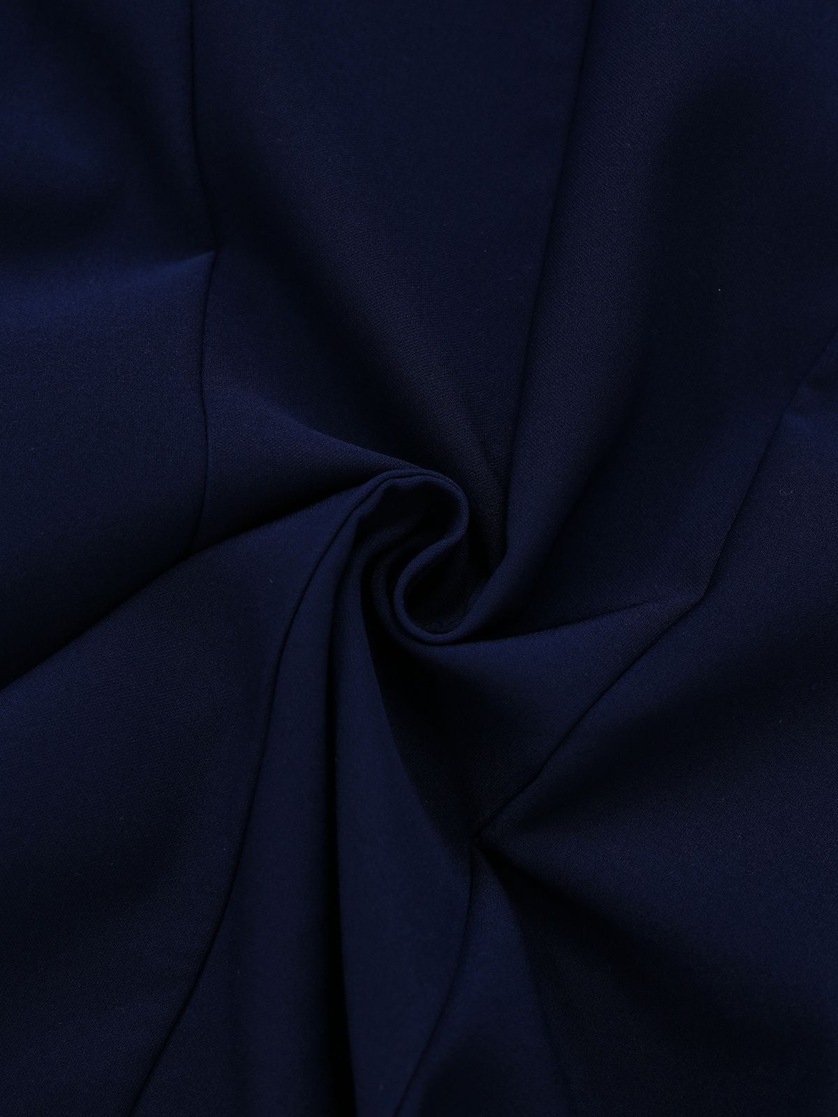 Dark Blue 1960s Contrast Raw Cuffs Buttons Dress