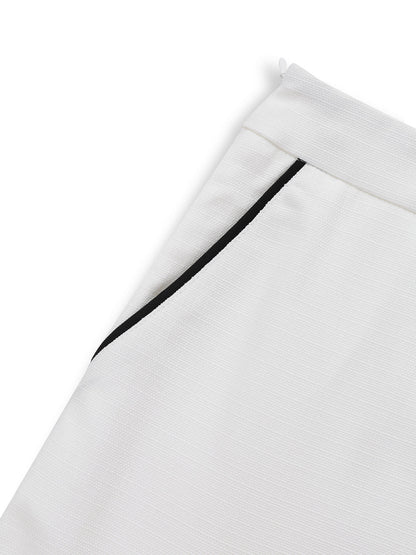 2PCS White 1960s Lapel Collar Button Sleeveless Suit
