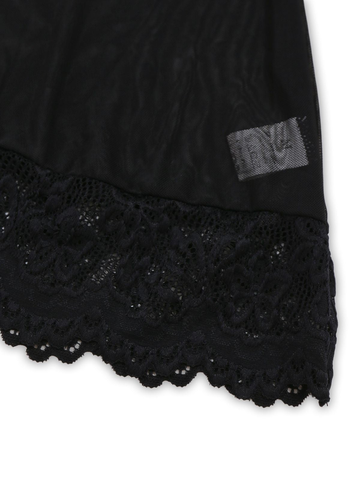 Black 1950s Spaghetti Strap Bow Lace Sleepwear