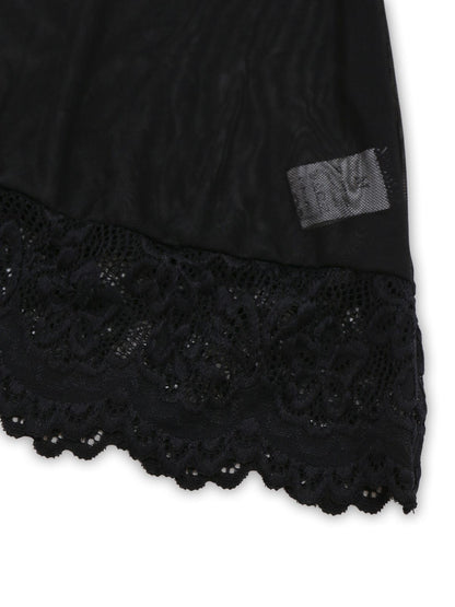 Black 1950s Spaghetti Strap Bow Lace Sleepwear