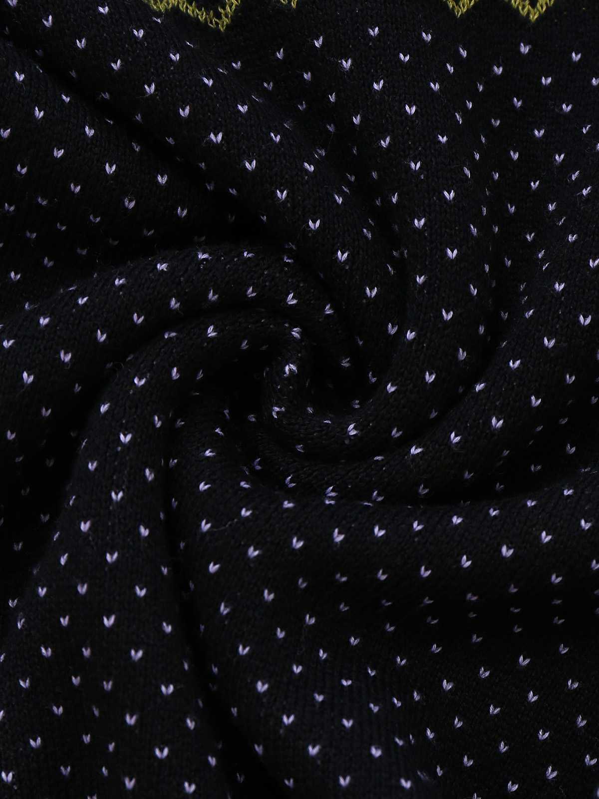 Black 1960s Dots Halloween Ghost Sweater Dress