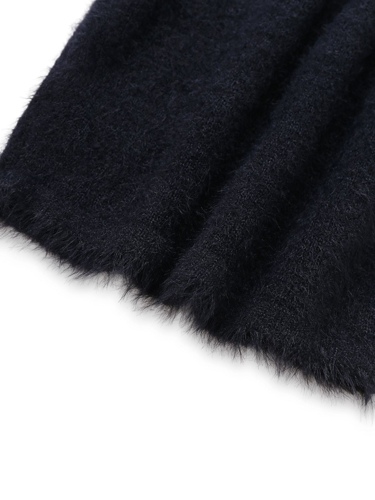 Black 1970s Halloween Pumpkin Faux Mink Sweater