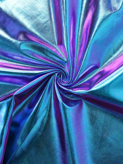1980s Metallic Futuristic Party Mini Dress
