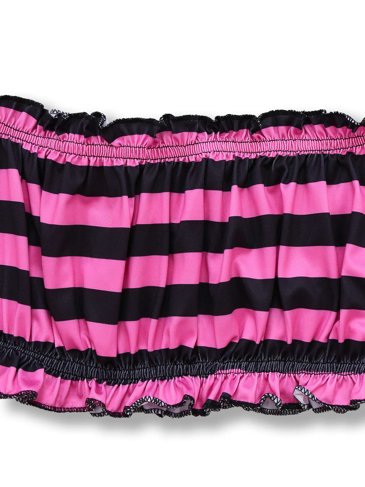2PCS Pink 1970s Halloween Striped Pirate Costume Set