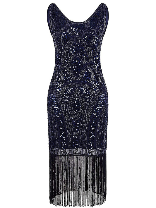 1920s Sequin Fringe Flapper Dress