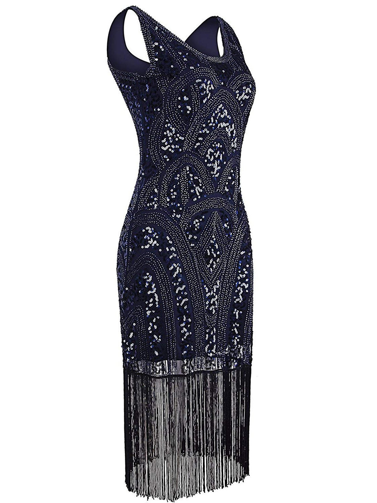1920s Sequin Fringe Flapper Dress