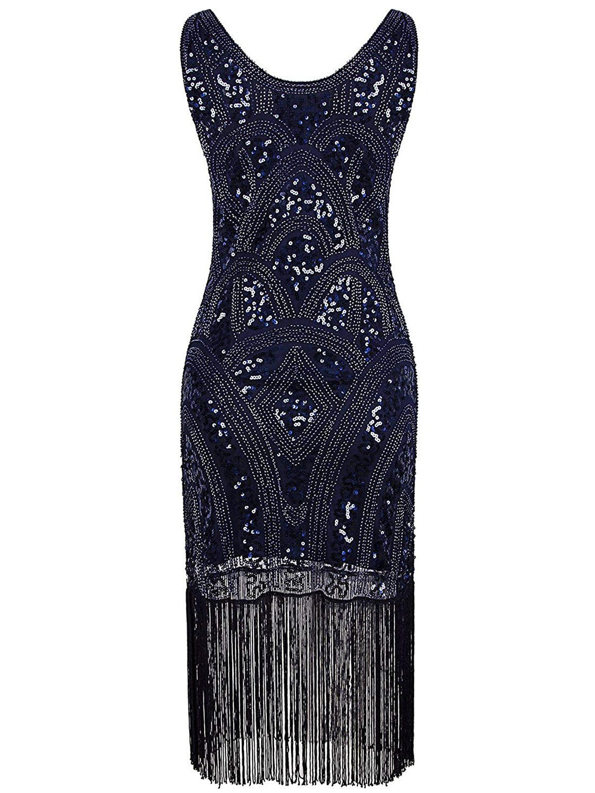 1920s Sequin Fringe Flapper Dress