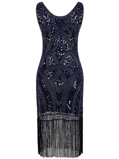 1920s Sequin Fringe Flapper Dress