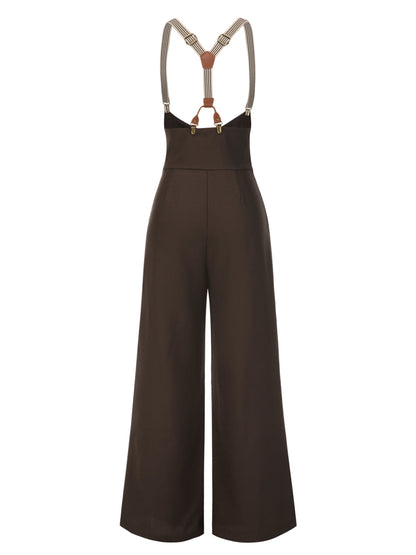[Pre-Sale] Dark Blue 1950s Button Suspender Pants