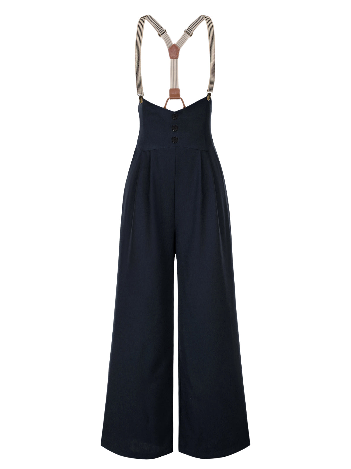 [Pre-Sale] Dark Blue 1950s Button Suspender Pants