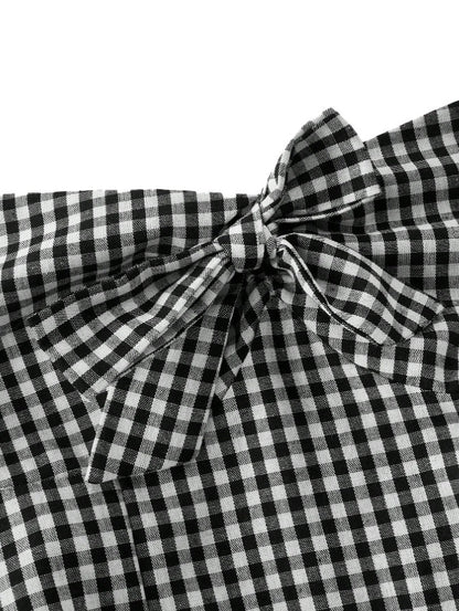 1950s Halter Gingham Plaids Bow Romper