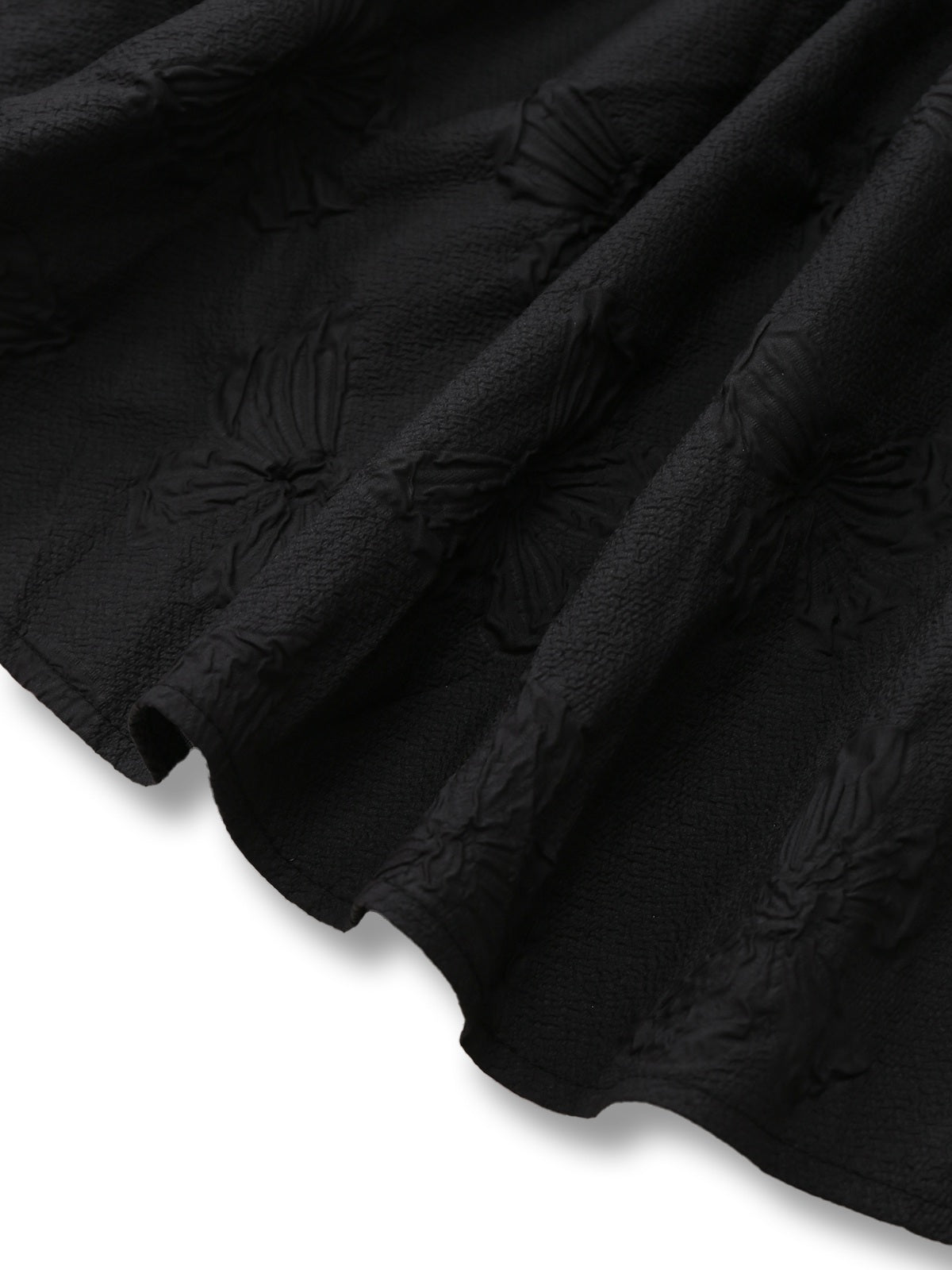 Black 1960s Gothic 3D-Rose Jacquard Lace-Up Dress