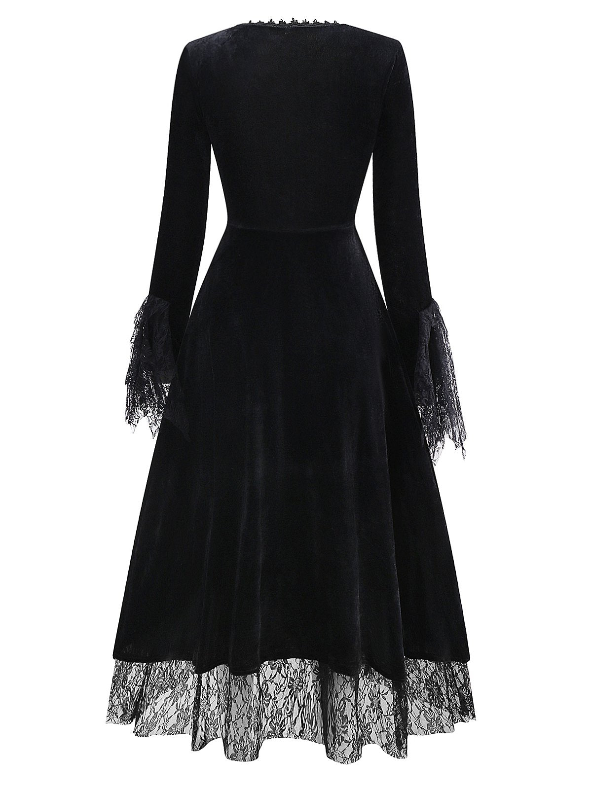 Red 1930s Halloween Vampire Queen Lace-Up Dress