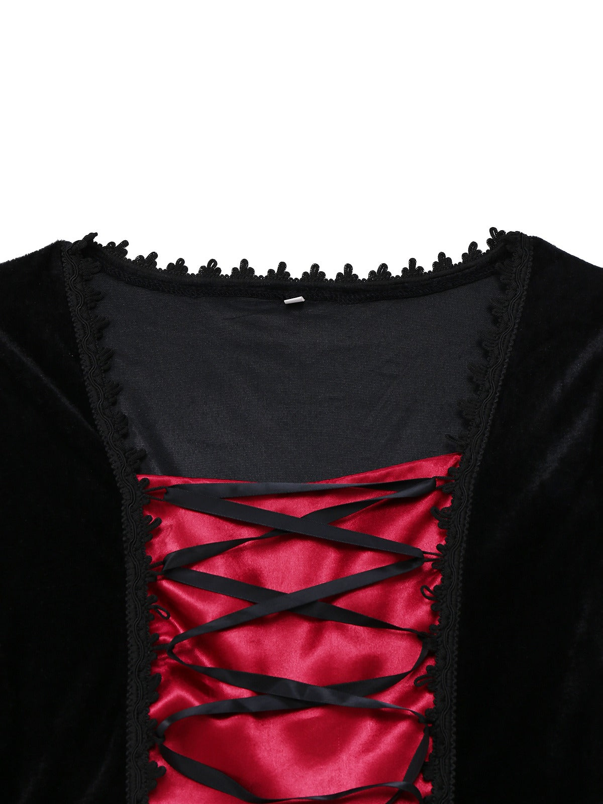 Red 1930s Halloween Vampire Queen Lace-Up Dress