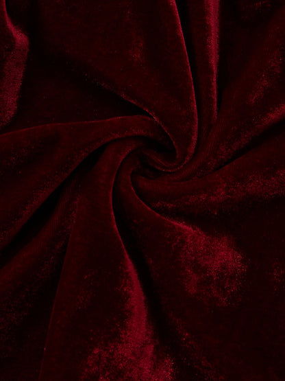 Burgundy 1960s Gothic Mesh Strapless Irregular Hem Dress