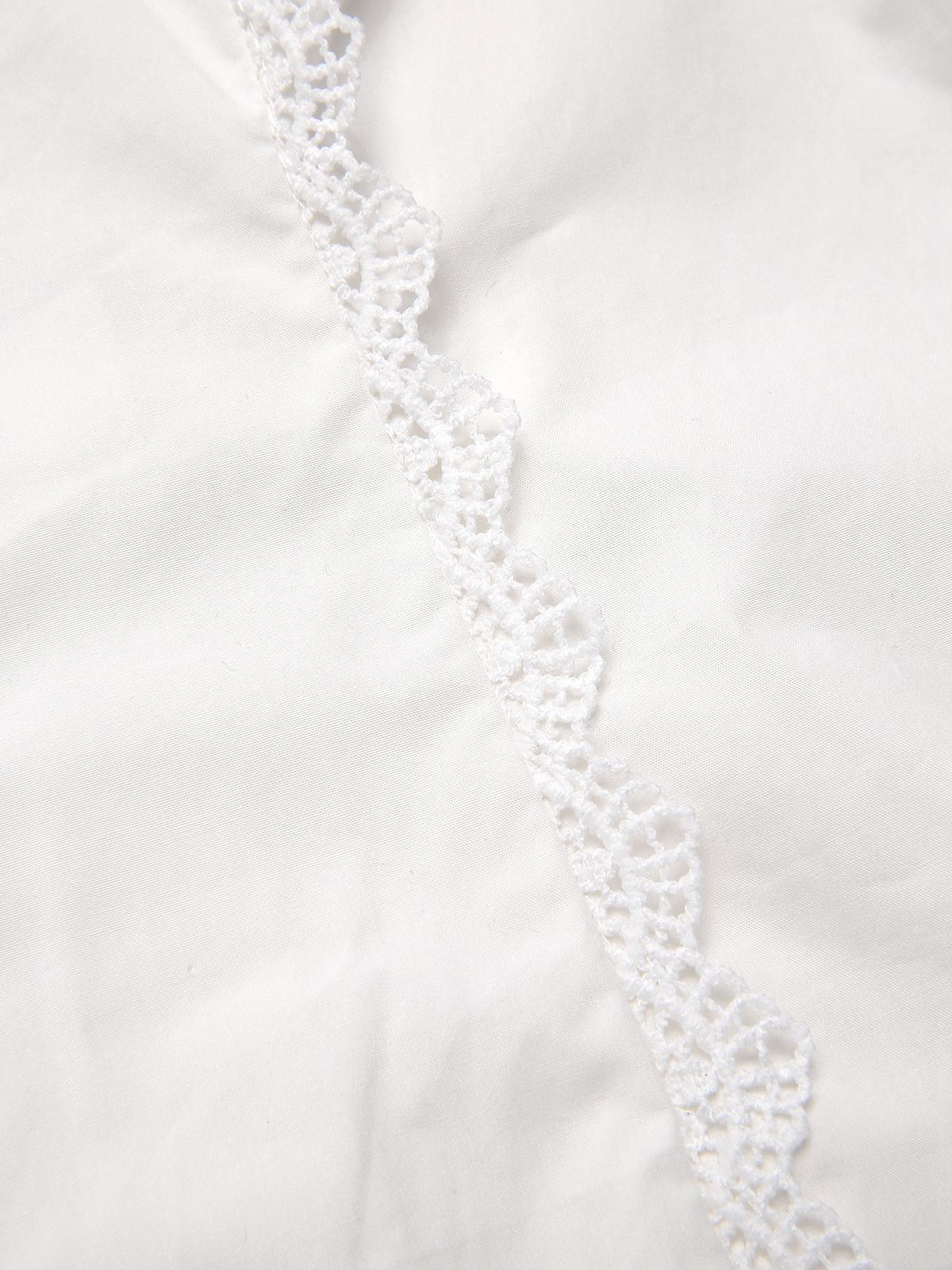 [Pre-Sale] White 1950s Solid Cotton Tie-Neck Bow Blouse