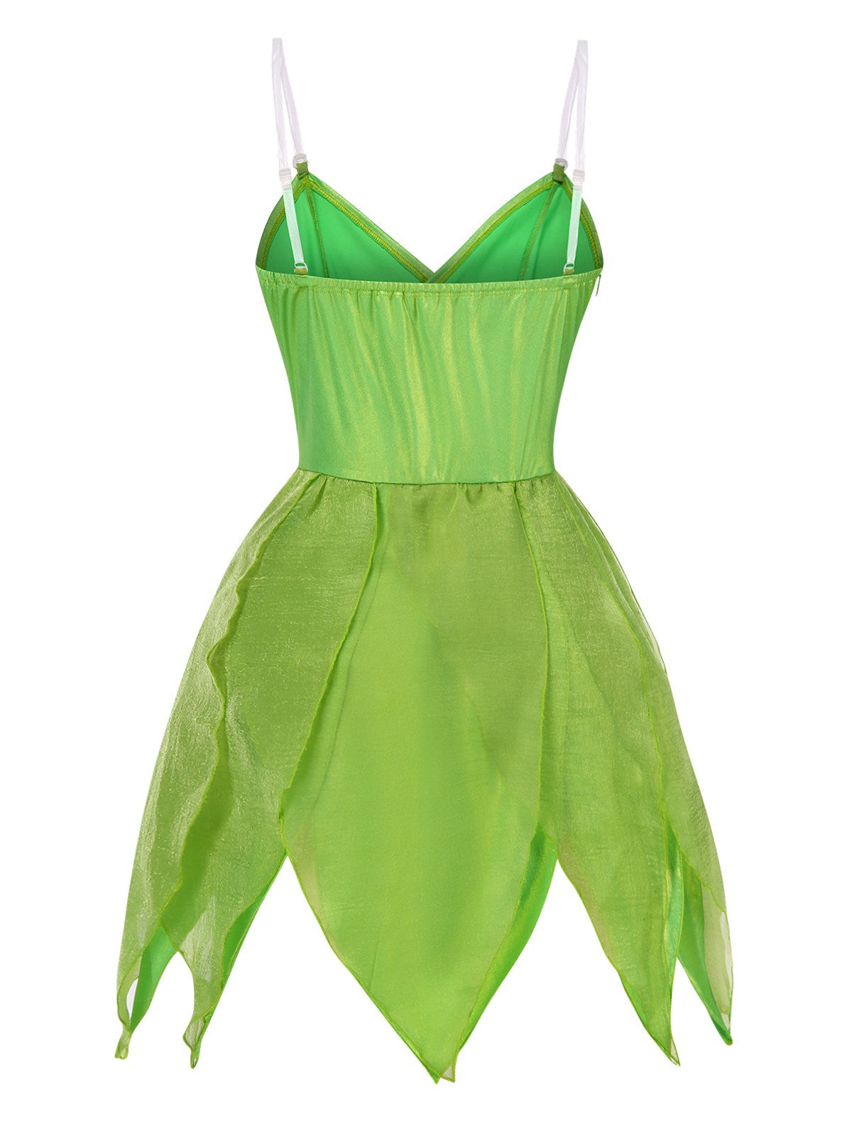 [Pre-Sale] Green 1970s Tinker Bell Fairy Petal Hem Mini Dress