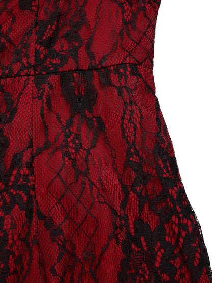 [Pre-Sale] 1930s Sweetheart Lace Puff Sleeve Sheer Fishtail Dress